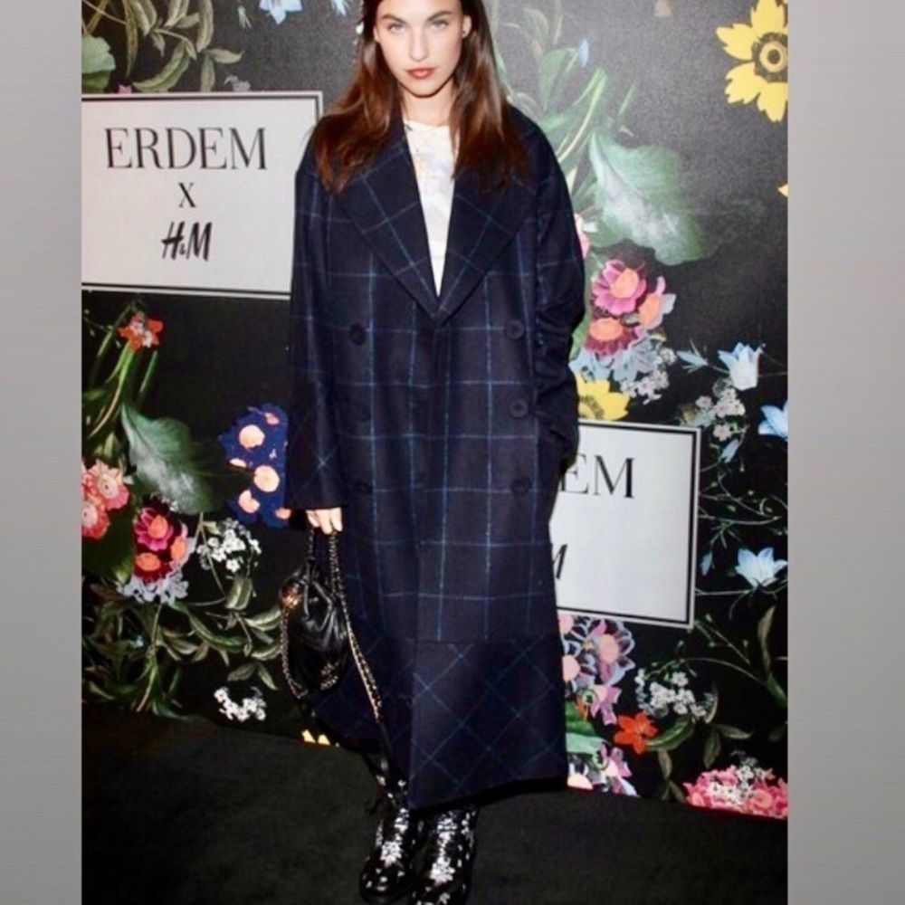 Erdem & H&M  Collab Oversized Coat in navy size 4